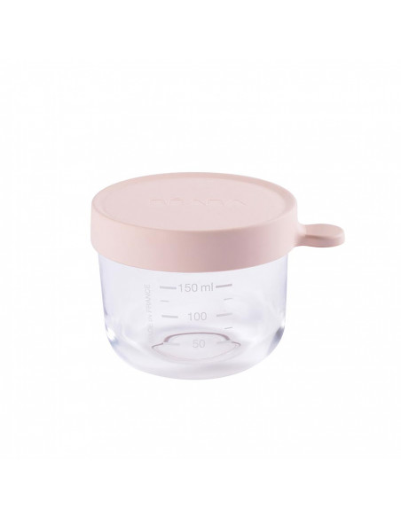 Pot de conservation Portion en verre rose (250 ml) : Béaba