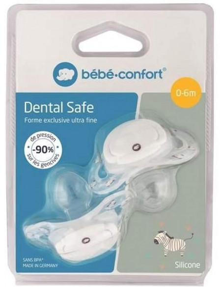 BEBE CONFORT Sucette Dental Safe 18-36 mois x2 - Silicone - Bleu