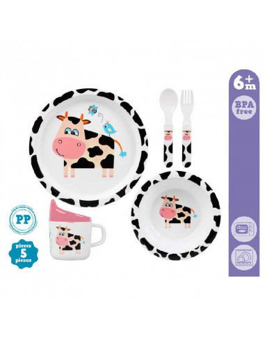 MIAMIO - Set de 3 Porzellan vaisselles pour enfants/Assiettes pour enfants,  Set d'assiette pour enfants, Set de vaisselle des enfants - Comprend une  assiette, un bol et une tasse : : Bébé